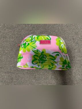 Lilly Pulitzer X Estee Lauder Pink Floral 10” X 6” Cosmetic Makeup Bag